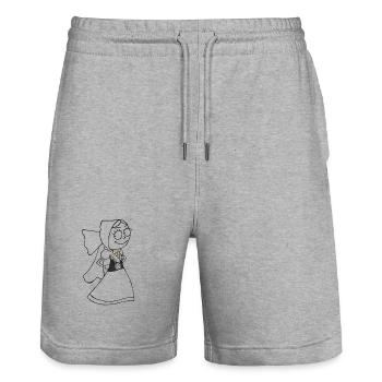 SERBSKA HANKA - kontur - - Stanley/Stella Unisex Bio Joggingshorts Trainer  - Grau meliert - Vorne - Nik (191cm) & Marisol (170cm)
