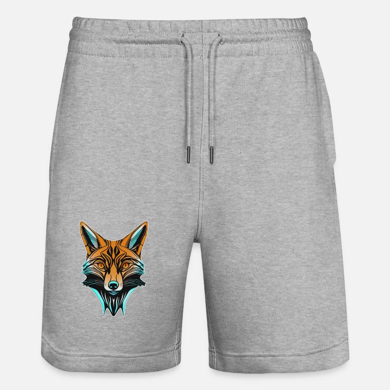 Tête de renard néon - Short de jogging bio TRAINER Stanley/Stella unisexe - gris chiné
