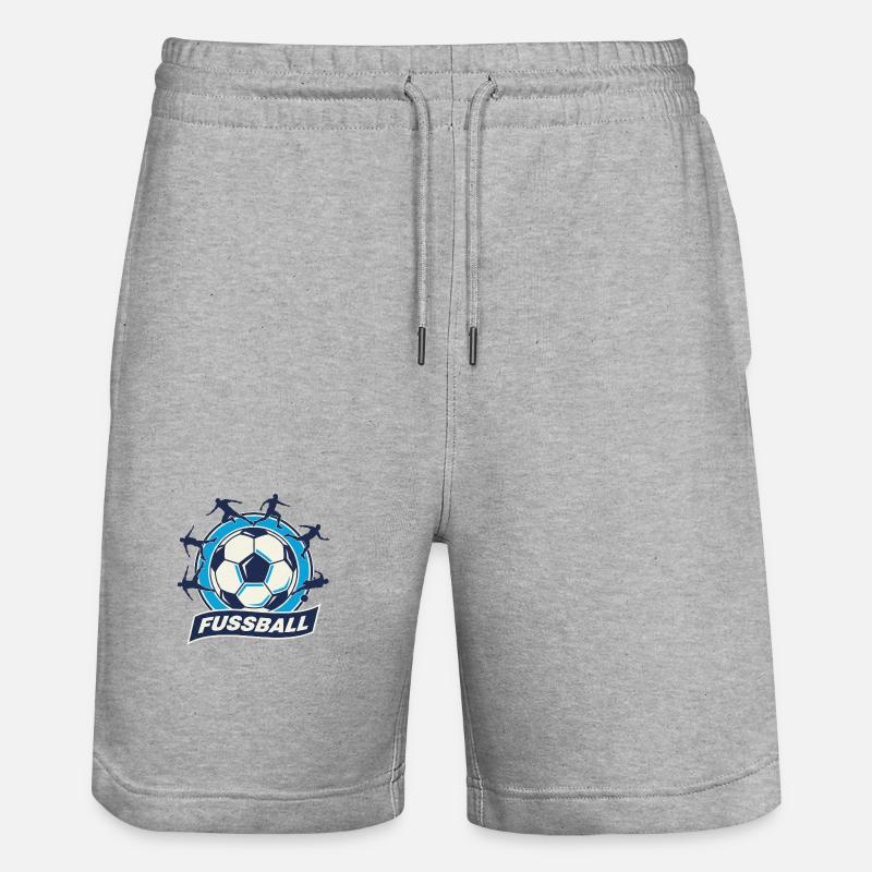 Fussball Kreis Emblem Dynamik - Stanley/Stella Unisex Bio Joggingshorts Trainer  - Grau meliert