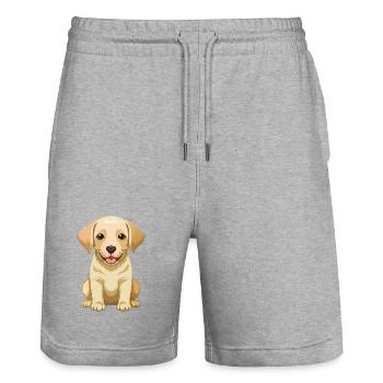 cute labrador retriever - Stanley/Stella Trainer Unisex Organic Jogging Shorts - heather grey - Front - Nik (191cm) & Marisol (170cm)