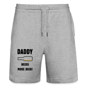 Daddy Needs More Beer! (Papa / Vater / Bier / POS) - Stanley/Stella Unisex Bio Joggingshorts Trainer  - Grau meliert - Vorne - Nik (191cm) & Marisol (170cm)