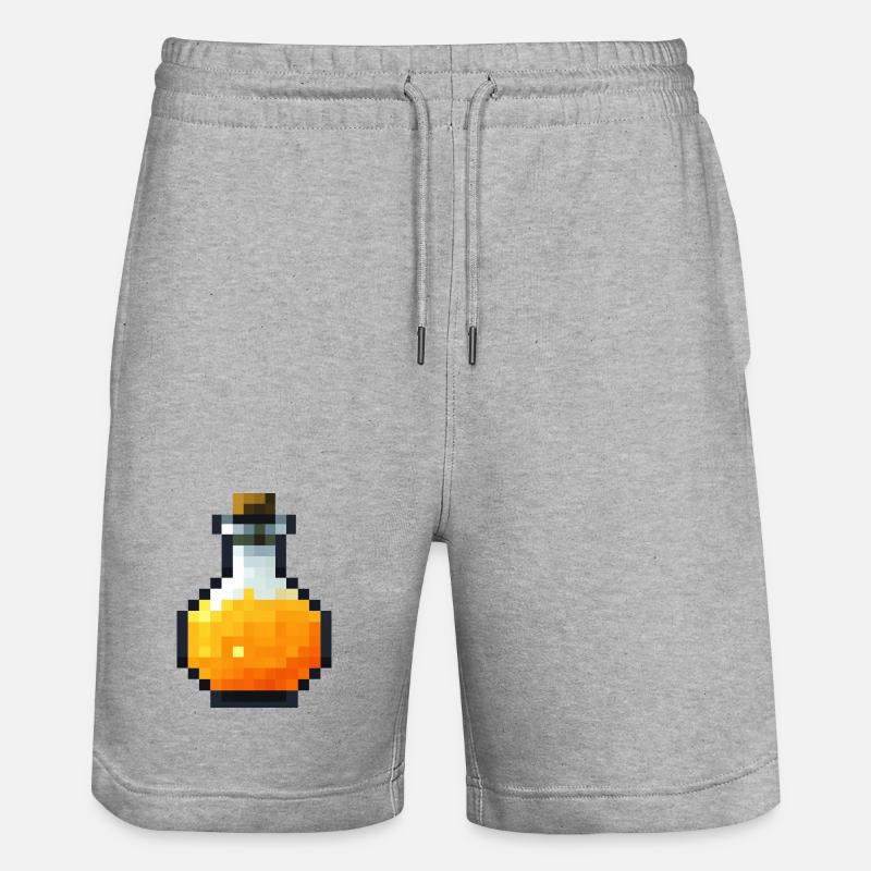 Potion Pixel-Art-Stil retro 8-Bit - Stanley/Stella Unisex Bio Joggingshorts Trainer  - Grau meliert