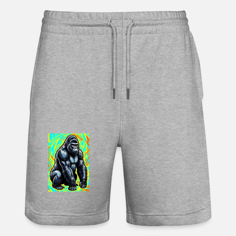Gorilla - Stanley/Stella Unisex Bio Joggingshorts Trainer  - Grau meliert