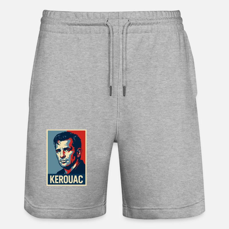 Jack Kerouac Pop Portrait - Short de jogging bio TRAINER Stanley/Stella unisexe - gris chiné