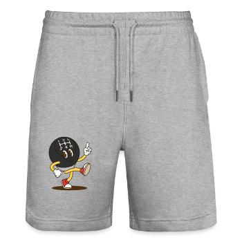 Schaltknopf Held tanzt - Stanley/Stella Unisex Bio Joggingshorts Trainer  - Grau meliert - Vorne - Nik (191cm) & Marisol (170cm)