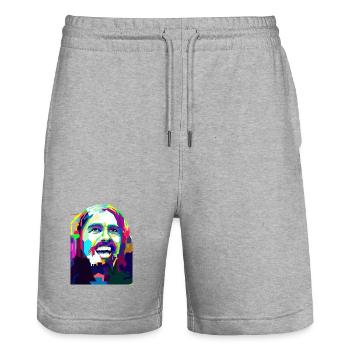 The Days Of Rock And Roll Pop Art - Stanley/Stella Trainer Unisex Organic Jogging Shorts - heather grey - Front - Nik (191cm) & Marisol (170cm)