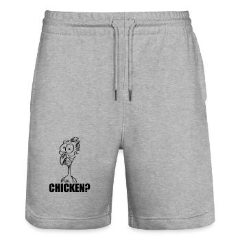 CHICKEN? Baffled Chicken Head – Humor - Stanley/Stella Trainer Unisex Organic Jogging Shorts - heather grey - Front - Nik (191cm) & Marisol (170cm)