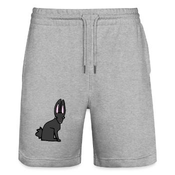 black bunny - Stanley/Stella Trainer Unisex Organic Jogging Shorts - heather grey - Front - Nik (191cm) & Marisol (170cm)