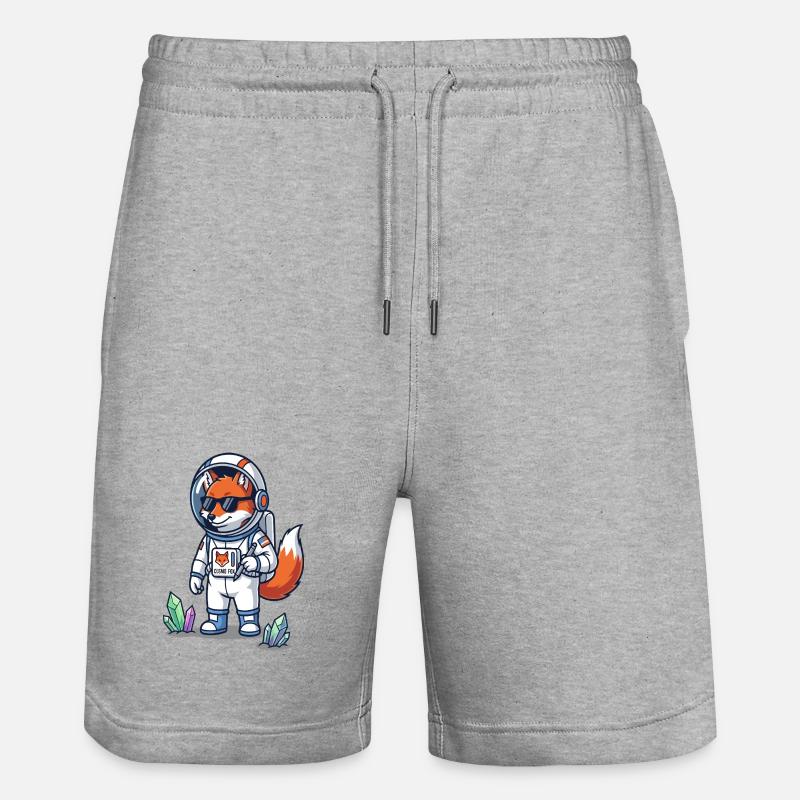 Cosmo Fox Astronaute Explorateur Spatial - Short de jogging bio TRAINER Stanley/Stella unisexe - gris chiné