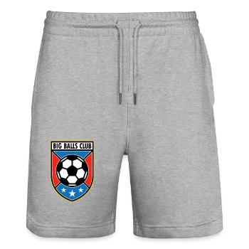 Big Balls Club Football Badge - Stanley/Stella Trainer Unisex Organic Jogging Shorts - heather grey - Front - Nik (191cm) & Marisol (170cm)