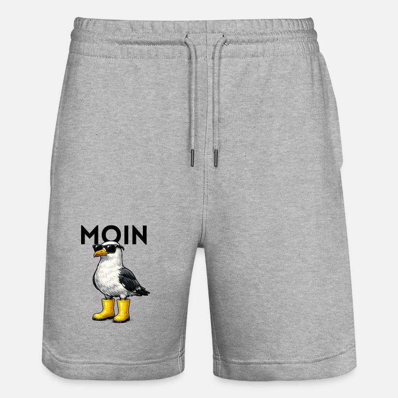 Moin Moewe  - Stanley/Stella Unisex Bio Joggingshorts Trainer  - Grau meliert