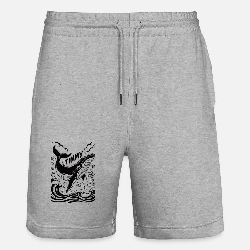 Timmy der Wal - Stanley/Stella Unisex Bio Joggingshorts Trainer - Grau meliert
