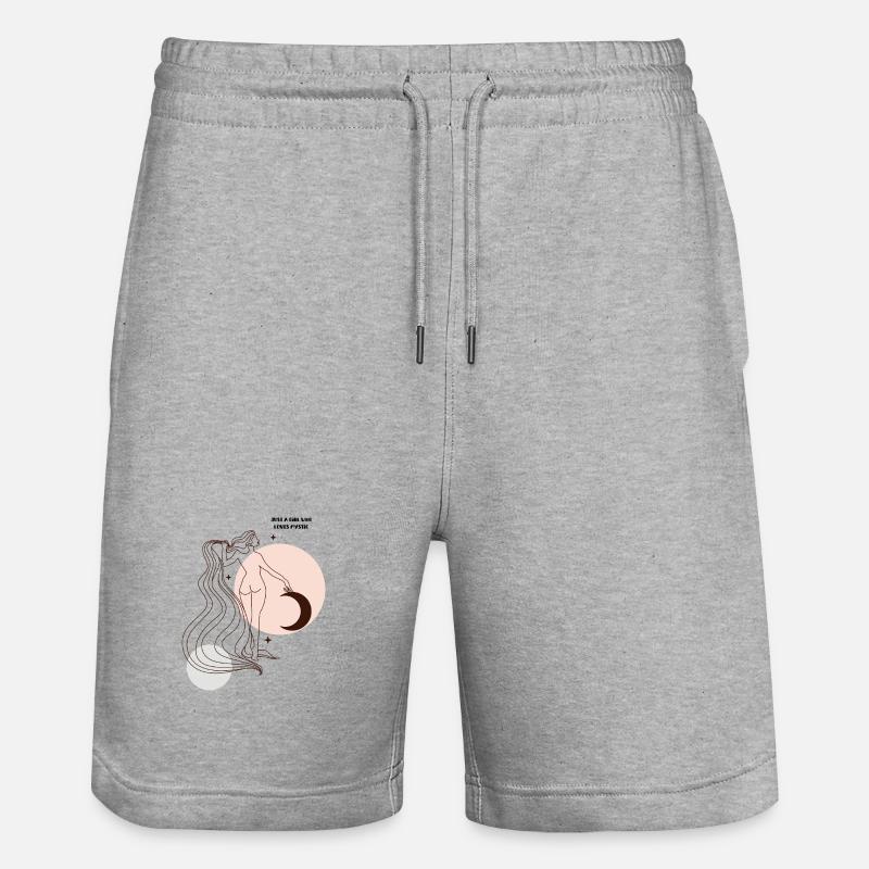 Night Moon Dancer - Stanley/Stella Trainer Unisex Organic Jogging Shorts - heather grey
