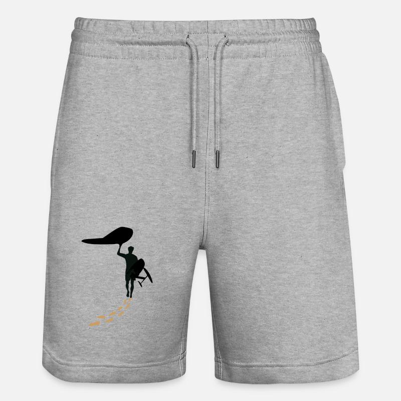 Wingfoiler avec des pas - Short de jogging bio TRAINER Stanley/Stella unisexe - gris chiné