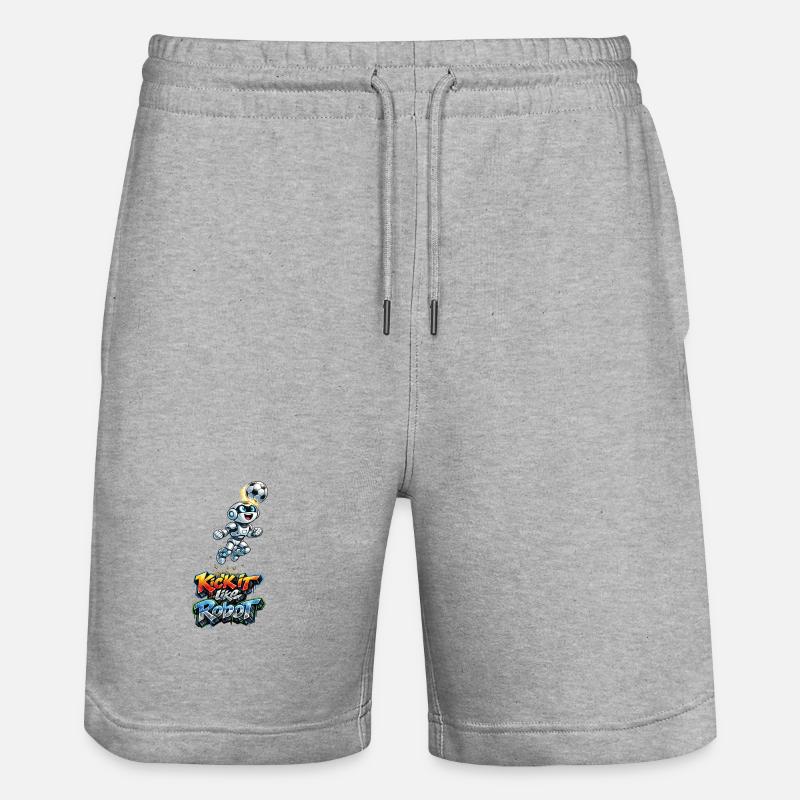 Header Robot - Stanley/Stella Trainer Unisex Organic Jogging Shorts - heather grey