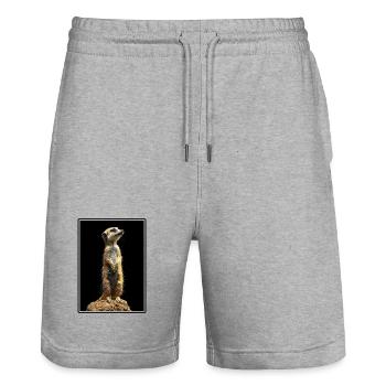Meerkat Erdmännchen - Stanley/Stella Unisex Bio Joggingshorts Trainer  - Grau meliert - Vorne - Nik (191cm) & Marisol (170cm)