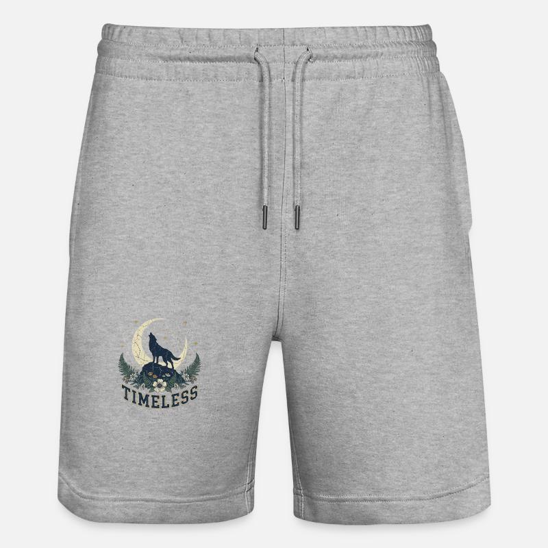 Le Loup - L'appel au cosmos - Short de jogging bio TRAINER Stanley/Stella unisexe - gris chiné