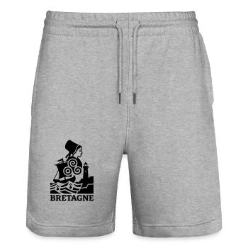 Bretagne – Traditionell Keltisch - Stanley/Stella Unisex Bio Joggingshorts Trainer  - Grau meliert - Vorne - Nik (191cm) & Marisol (170cm)
