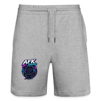 AFK but Dripped - Stanley/Stella Trainer Unisex Organic Jogging Shorts - heather grey - Front - Nik (191cm) & Marisol (170cm)
