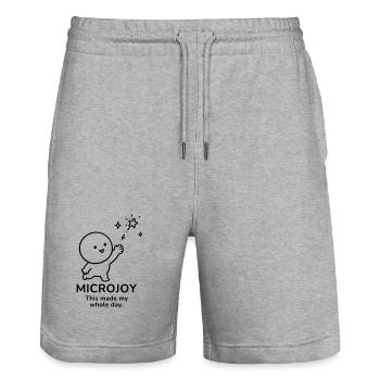 Microjoy – This Made My Whole Day | Happy Mood - Stanley/Stella Unisex Bio Joggingshorts Trainer  - Grau meliert - Vorne - Nik (191cm) & Marisol (170cm)
