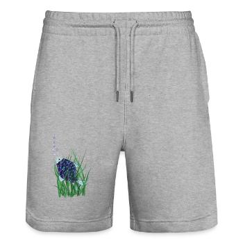 Poisson abstrait dans la conception sous-marine des herbiers marins - Short de jogging bio TRAINER Stanley/Stella unisexe - gris chiné - Devant - Nik (191cm) & Marisol (170cm)