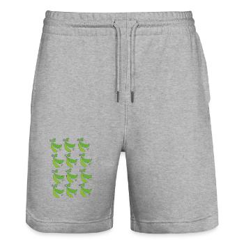 Erbsenschoten - Stanley/Stella Unisex Bio Joggingshorts Trainer  - Grau meliert - Vorne - Nik (191cm) & Marisol (170cm)