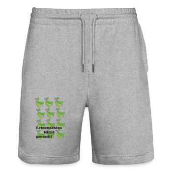 Erbsenzaehlen_leicht_gemacht - Stanley/Stella Unisex Bio Joggingshorts Trainer  - Grau meliert - Vorne - Nik (191cm) & Marisol (170cm)