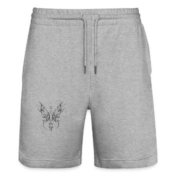 Zierschwarze Flügel - Stanley/Stella Unisex Bio Joggingshorts Trainer  - Grau meliert - Vorne - Nik (191cm) & Marisol (170cm)
