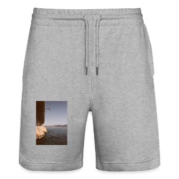Gegen die Welt - Stanley/Stella Unisex Bio Joggingshorts Trainer  - Grau meliert - Vorne - Nik (191cm) & Marisol (170cm)