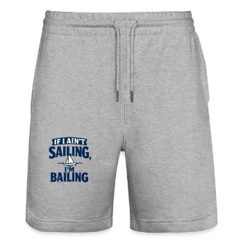 Wenn ich nicht segel, steige ich ab - Stanley/Stella Unisex Bio Joggingshorts Trainer  - Grau meliert - Vorne - Nik (191cm) & Marisol (170cm)