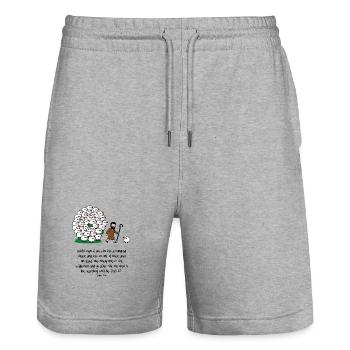Hirte und Herde: komische Szene - Stanley/Stella Unisex Bio Joggingshorts Trainer  - Grau meliert - Vorne - Nik (191cm) & Marisol (170cm)