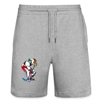 Art du hockey sportif - Short de jogging bio TRAINER Stanley/Stella unisexe - gris chiné - Devant - Nik (191cm) & Marisol (170cm)