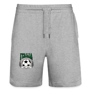 Fußball Italien Italia Calcio Football EM 2024 - Stanley/Stella Unisex Bio Joggingshorts Trainer  - Grau meliert - Vorne - Nik (191cm) & Marisol (170cm)