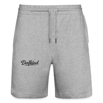 Dorfkind Schriftzug - Stanley/Stella Unisex Bio Joggingshorts Trainer  - Grau meliert - Vorne - Nik (191cm) & Marisol (170cm)