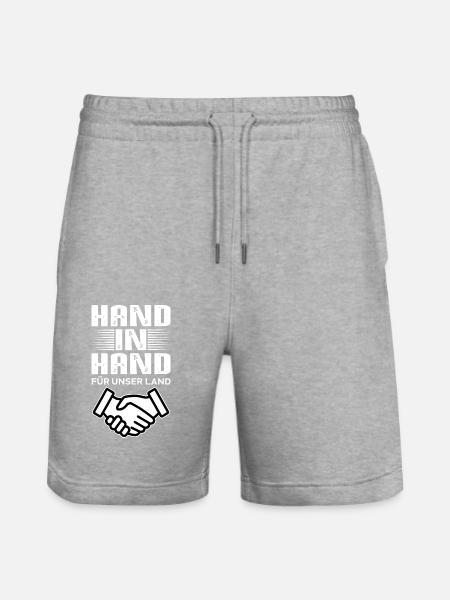 Hand in Hand - Stanley/Stella Trainer Unisex Organic Jogging Shorts - heather grey