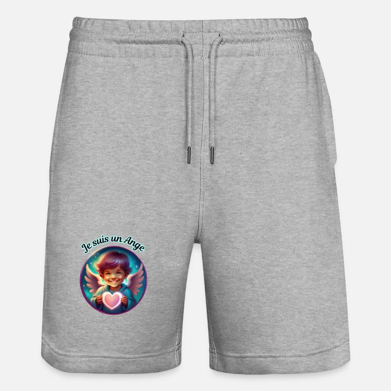 Ich bin ein Engel - Stanley/Stella Unisex Bio Joggingshorts Trainer  - Grau meliert