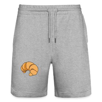 Croissant - Stanley/Stella Trainer Unisex Organic Jogging Shorts - heather grey - Front - Nik (191cm) & Marisol (170cm)
