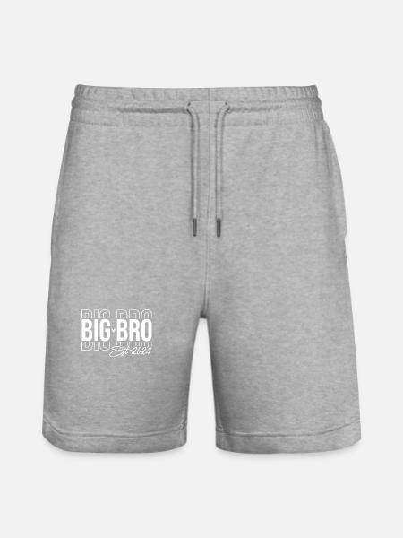 Big Bro Est 2024 - Stanley/Stella Trainer Unisex Organic Jogging Shorts - heather grey