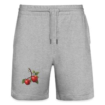 ein Apfelbaum - Stanley/Stella Unisex Bio Joggingshorts Trainer  - Grau meliert - Vorne - Nik (191cm) & Marisol (170cm)