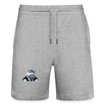 Illustration of a funny horse bust - Stanley/Stella Trainer Unisex Organic Jogging Shorts - heather grey - Front - Nik (191cm) & Marisol (170cm)