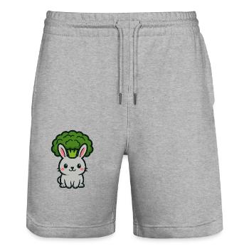 Bro-Bunny - Stanley/Stella Unisex Bio Joggingshorts Trainer  - Grau meliert - Vorne - Nik (191cm) & Marisol (170cm)