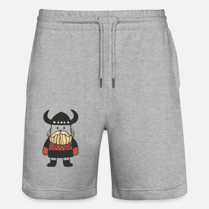 Niedlicher Wikinger - Stanley/Stella Unisex Bio Joggingshorts Trainer  - Grau meliert