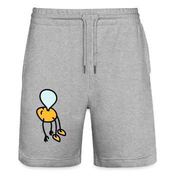chewing_gum_man - Short de jogging bio TRAINER Stanley/Stella unisexe - gris chiné - Devant - Nik (191cm) & Marisol (170cm)