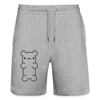 Cute little rubber arum - Stanley/Stella Trainer Unisex Organic Jogging Shorts - heather grey - Front - Nik (191cm) & Marisol (170cm)
