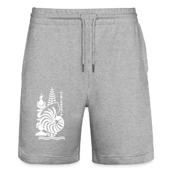 New Caledonia - Stanley/Stella Unisex Bio Joggingshorts Trainer  - Grau meliert - Vorne - Nik (191cm) & Marisol (170cm)