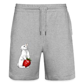 White Bunny - Stanley/Stella Unisex Bio Joggingshorts Trainer  - Grau meliert - Vorne - Nik (191cm) & Marisol (170cm)