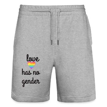 Tee shirt LGBT - Short de jogging bio TRAINER Stanley/Stella unisexe - gris chiné - Devant - Nik (191cm) & Marisol (170cm)
