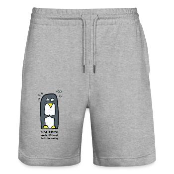 Pingouin au régime - Short de jogging bio TRAINER Stanley/Stella unisexe - gris chiné - Devant - Nik (191cm) & Marisol (170cm)