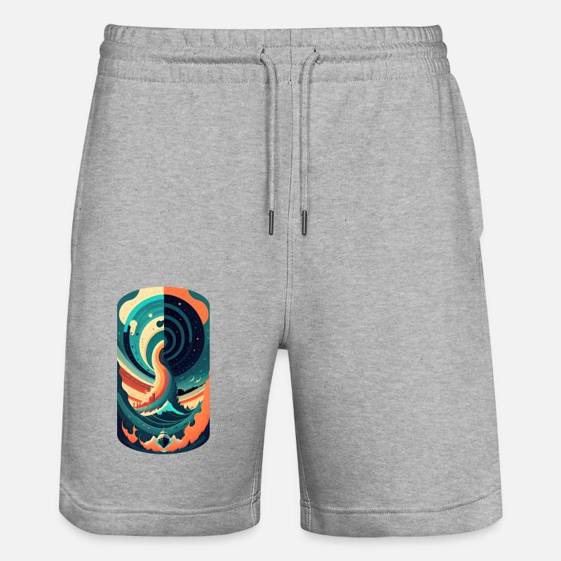 Bateau dans les inondations - Short de jogging bio TRAINER Stanley/Stella unisexe - gris chiné