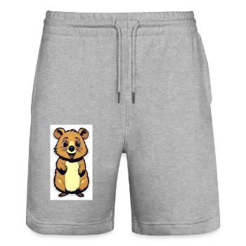 Quokka - Short de jogging bio TRAINER Stanley/Stella unisexe - gris chiné - Devant - Nik (191cm) & Marisol (170cm)
